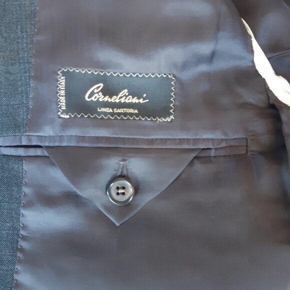 Corneliani Bespoke 40R Charcoal Men's Wool Sport Jacket Super 120s - Picture 7 of 16